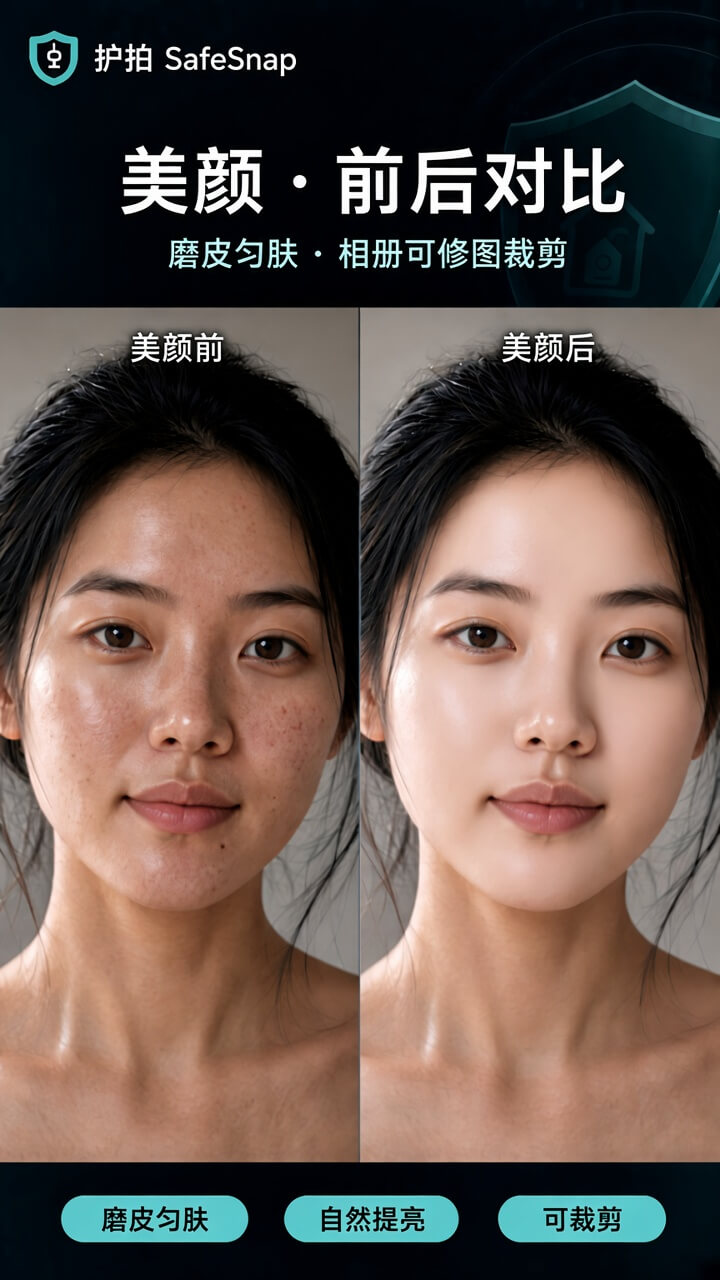 美颜：前后对比